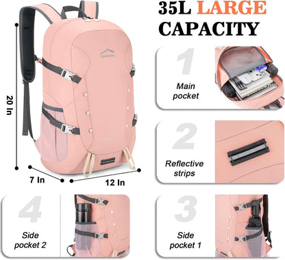 Hiking Backpack,Large 35L Travel Backpacks for Men Women,Water Resistant Ultra Lightweight Foldable Packable Camping Daypack for Outdoor Sports