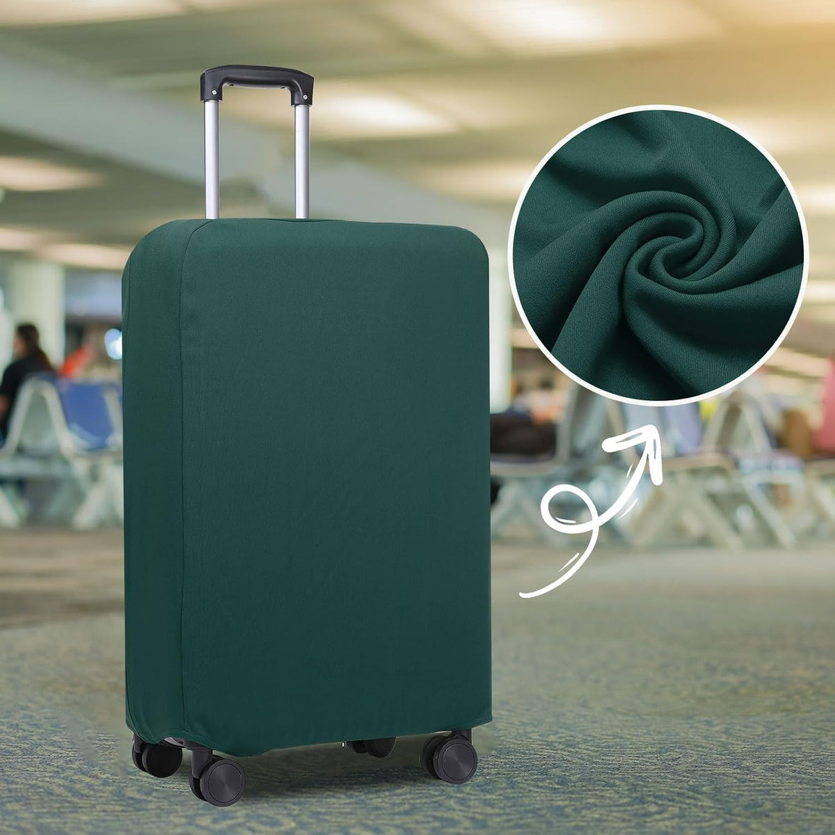PATIKIL Luggage Cover, Suitcases Covers Elastic Carry on Cover Protector Washable Scratch-Resistant Fits 22-23 Inch Luggage for Travel Business Trips, Dark Green
