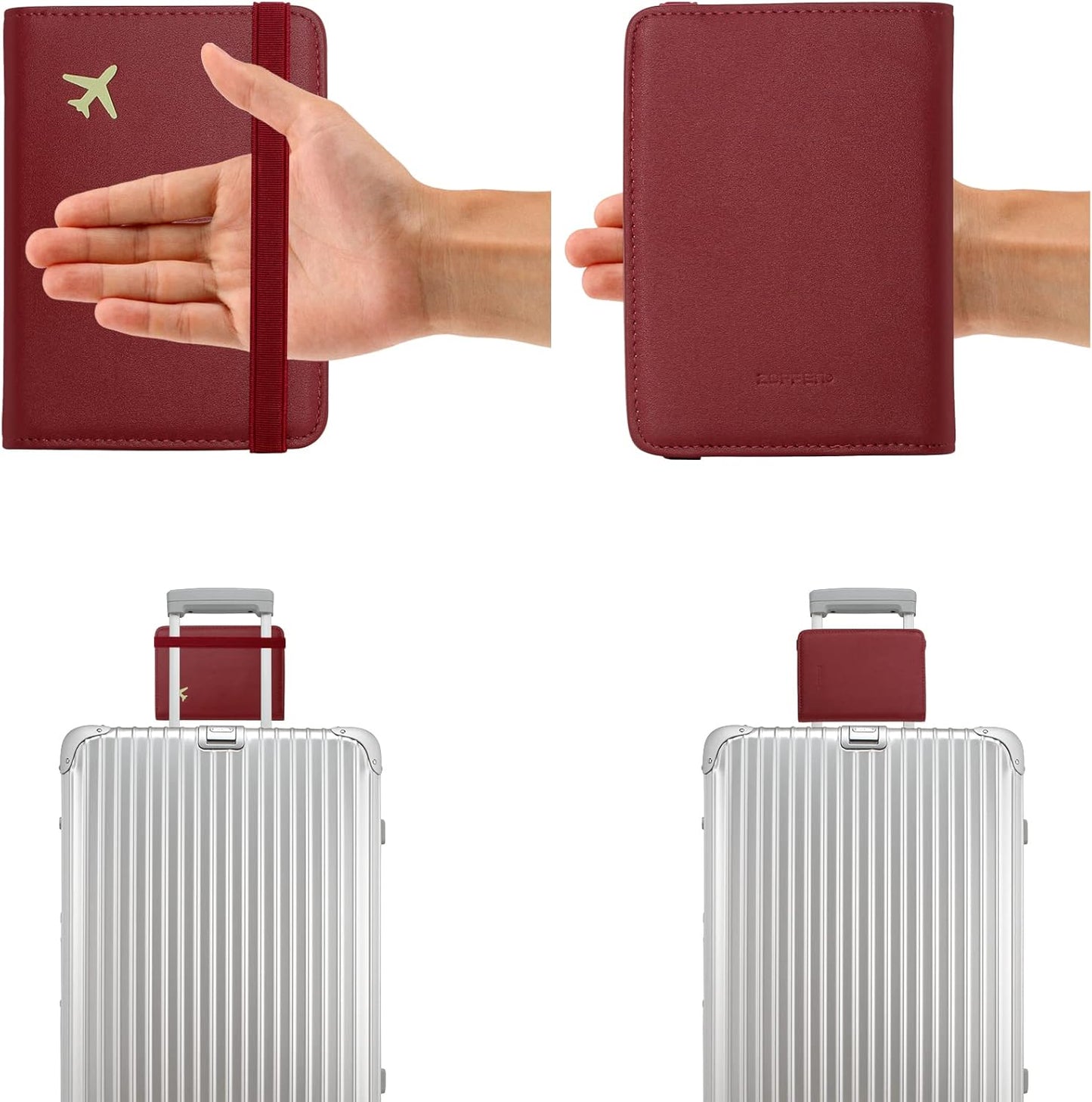 ZOPPEN Passport Holder Wallet, Passport Cover Travel Wallet Women Travel Essentials Accessories Document Organizer Travel Must Haves Rfid Blocking Cover Case for Women and Men, Wine