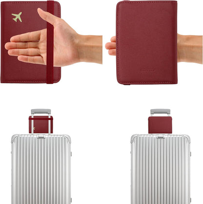 ZOPPEN Passport Holder Wallet, Passport Cover Travel Wallet Women Travel Essentials Accessories Document Organizer Travel Must Haves Rfid Blocking Cover Case for Women and Men, Wine