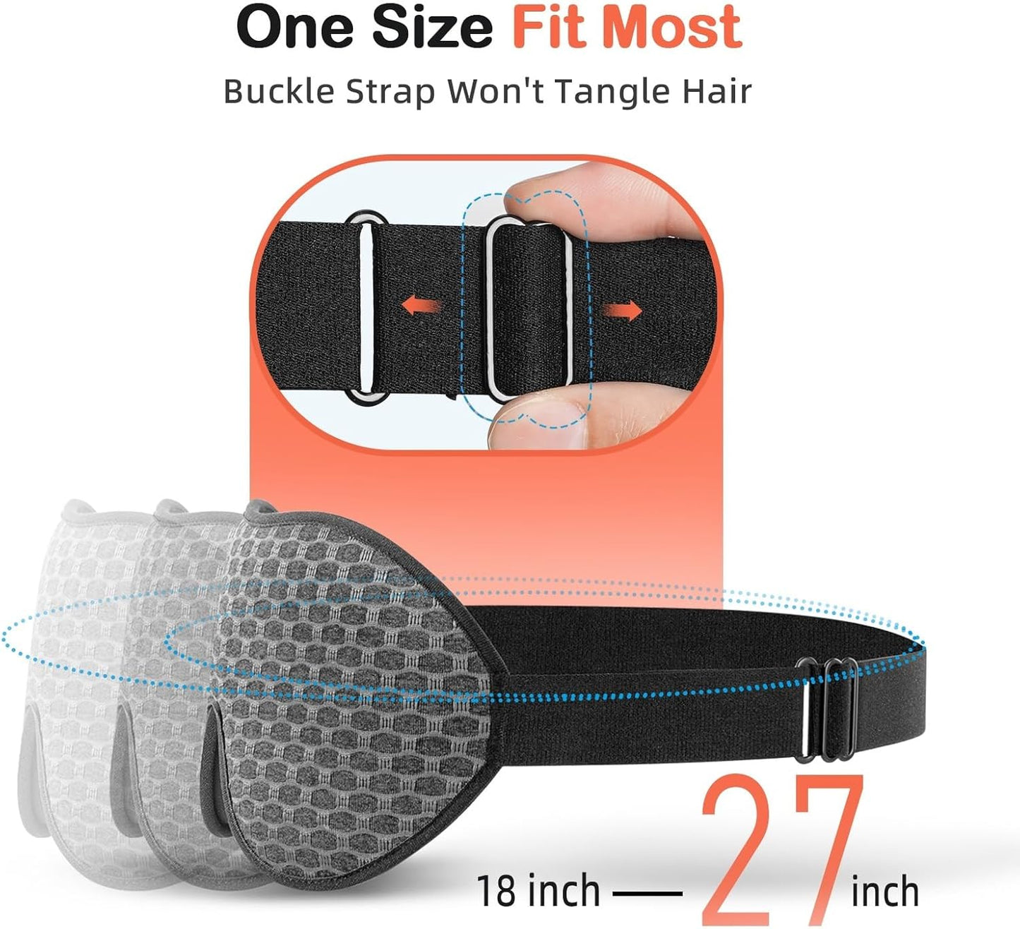 INNELO 3D Contoured Sleep Mask for Side Sleepers - 100% Light Blocking Sleeping Mask for Men & Women, Soft and No Pressure on Eyes - Airplane Blindfold, Night Eye Cover for Travel, Nap, Yoga - Grey