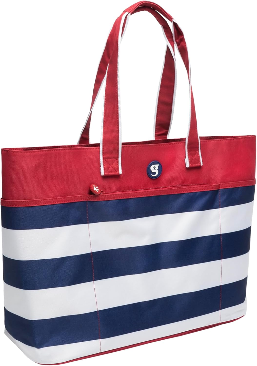 geckobrands Oversized Beach Tote – Large and Stylish Beach Bag with 4 Exterior Pockets and Zippered Internal Compartment