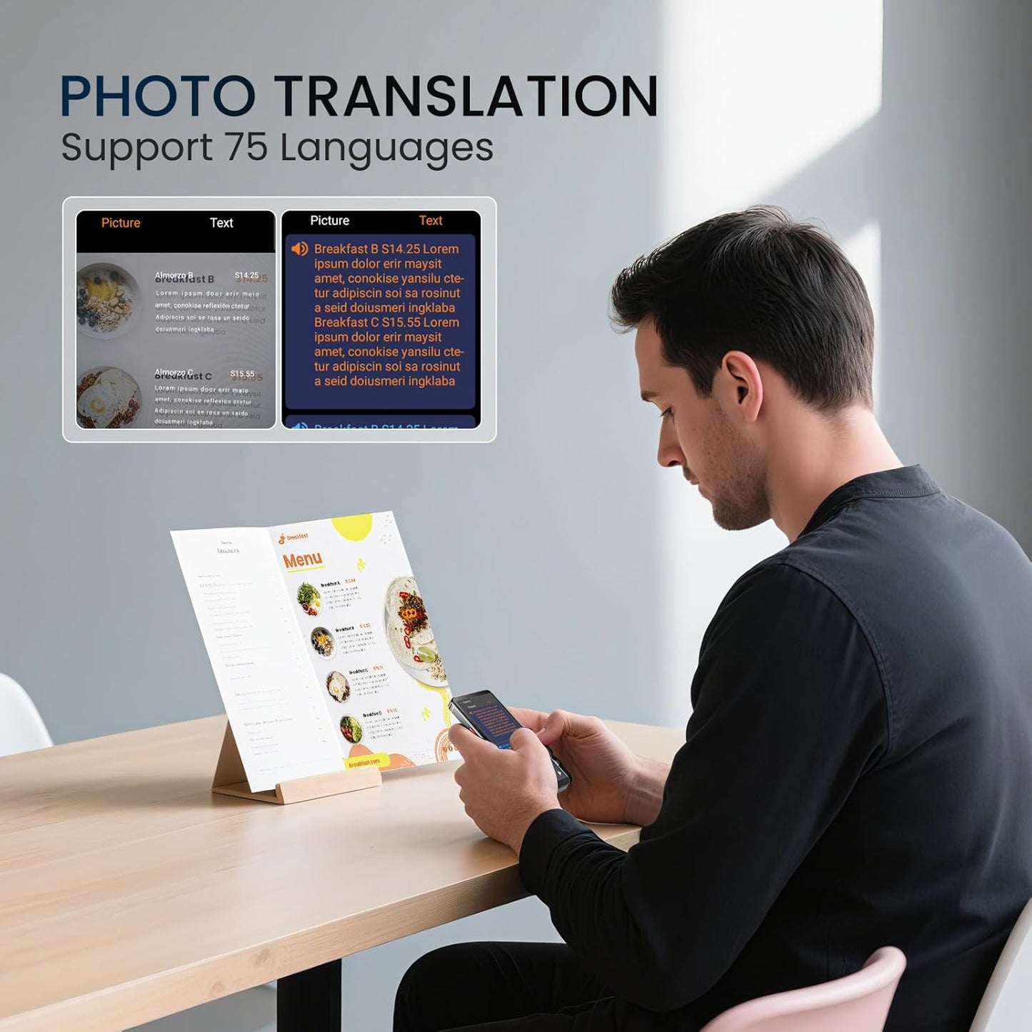 Language Translator Device, 5.5" High-end Upgraded Ai Translator No WiFi Needed, Support 150 Languages, Two Way Real-Time Voice Offline Recording Premium Translator Device for Business Travel