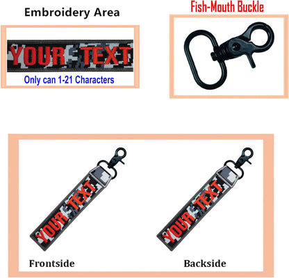 Custom Luggage Tags, Custom Personalized Luggage tag Name, Embroidery Key Ring Accessories for Car, Luggage, Crate,Gear