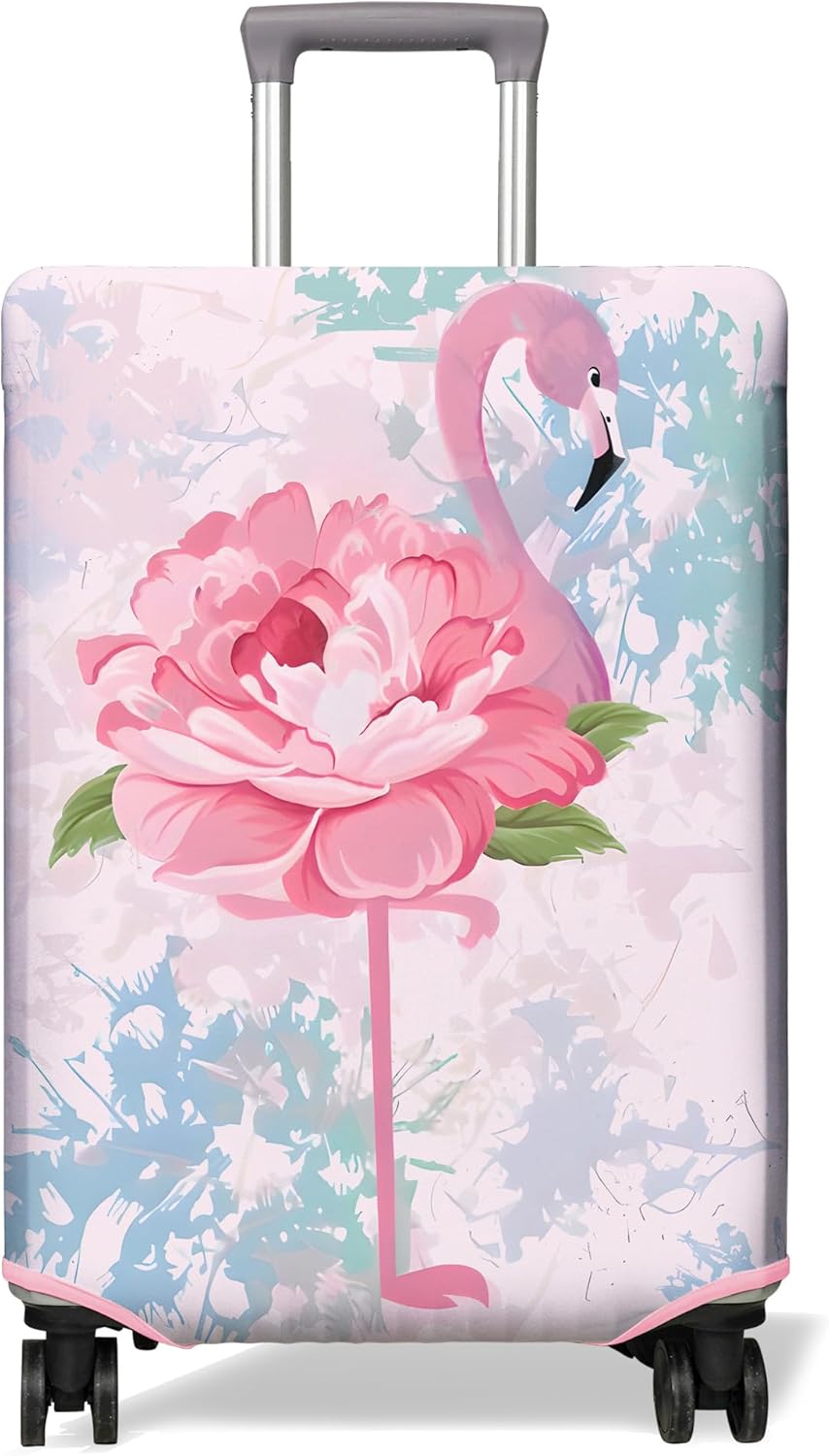 Travel Luggage Cover Suitcase Protector Fits 18-32 Inch Wheel Covers PatternedTravel Related Items Flower Luggage Protector Elastic M