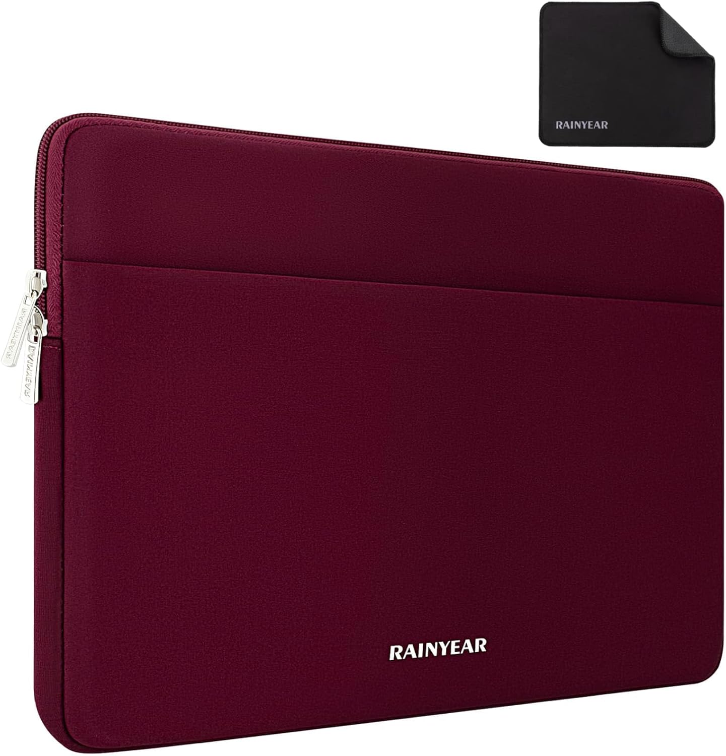 RAINYEAR Laptop Sleeve Case 15.6 Inch, Protective Portable Case with Front Pocket, Briefcase Handbag Computer Carrying Bag Laptop Bag Compatible for HP, Dell, Asus, Lenovo, Notebook, Red