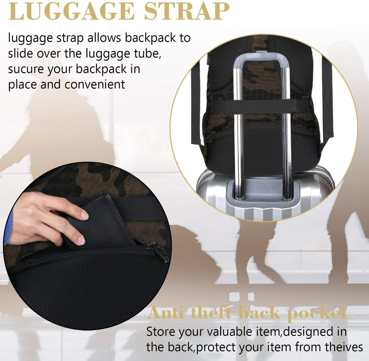 MATEIN 15.6 Inch Laptop Backpack, Sturdy Business Travel Laptop Bagpack with USB Charging Port, Sturdy Carry On Water-Resistant Daypack for Work College Bookbag Men Women Computer Backpack