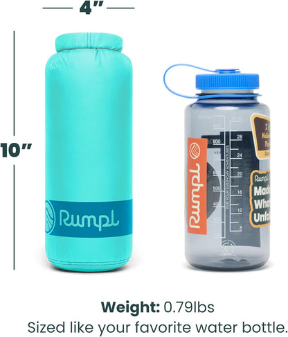 Rumpl Travel Puffy Blanket, Ultra-Packable Travel-Size Warmth and Comfort, Seafoam