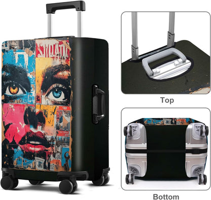 Luggage Cover Washable Suitcase Protector Anti-scratch Suitcase cover Fits 20-34 Inch Luggage (Girl-4, L(28-30inch suitcase))
