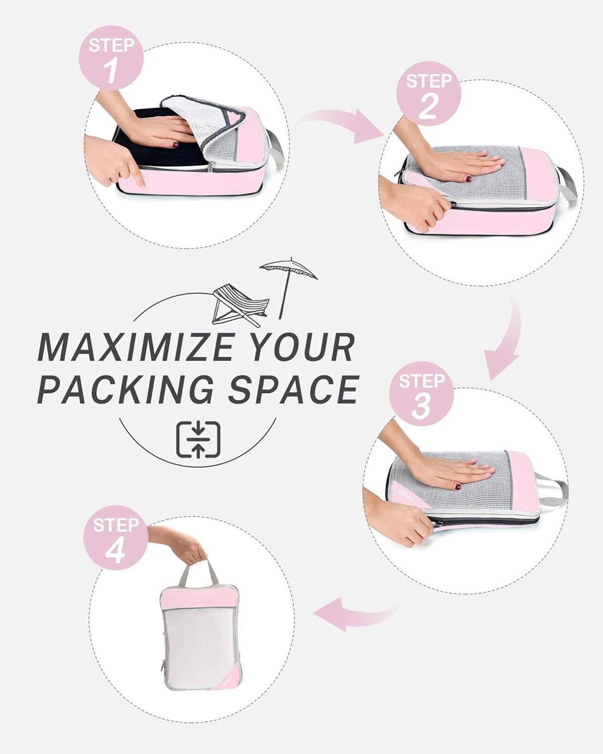 Compression Packing Cubes, Gonex Extensible Storage Mesh Bags Organizers