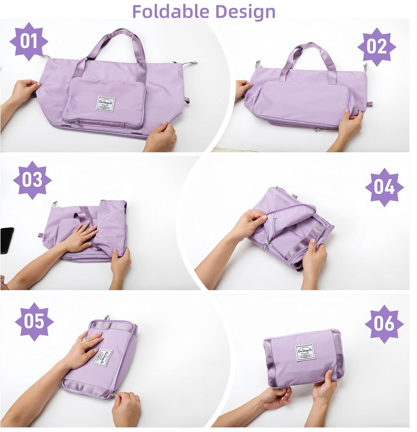 Large Capacity Foldable Travel Bag, Expandable lightweight Carry on Bag, Dry with Wet Separation Spor Duffel Bags