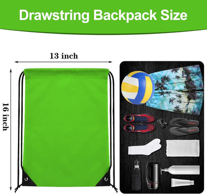 60 Pieces Drawstring Backpack Bags Sports Sackpack Bulk Cinch Gym Bag for Women Men Outdoor Sports Backpack for St. Patrick's Day Gift (Green)