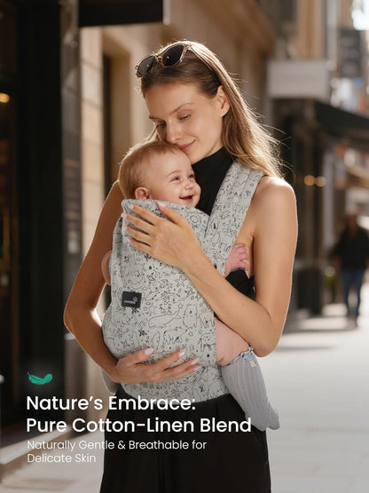 GROWNSY Baby Carrier Newborns to Toddlers, Ergonomic Baby Toddler Carrier Wraps with Head Support, Easy to Wear, Infant Carrier Baby Gift, Travel and Hiking Friendly, 7 to 44 lb (Animal)