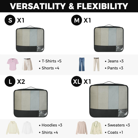 BAGAIL 9 Set Packing Cubes Luggage Packing Organizers for Travel Accessories