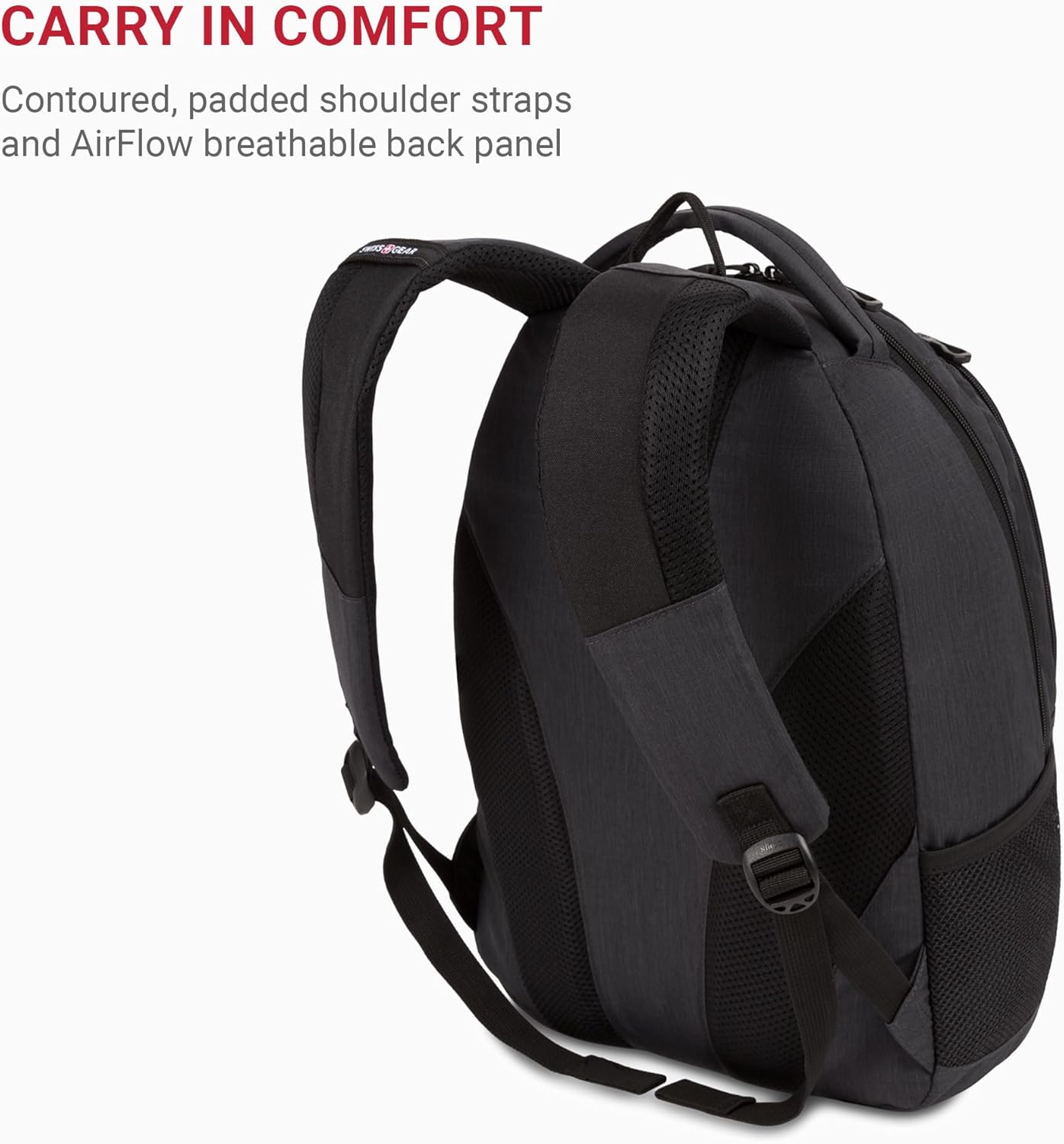 SwissGear 1186 Bungee Backpack, Grey (Laptop Version), 17.75 inch