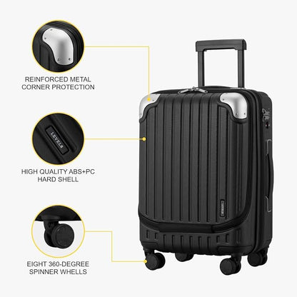 LEVEL8 Grace Carry on Luggage, 20 Inch Hard Shell Suitcases - Image 5