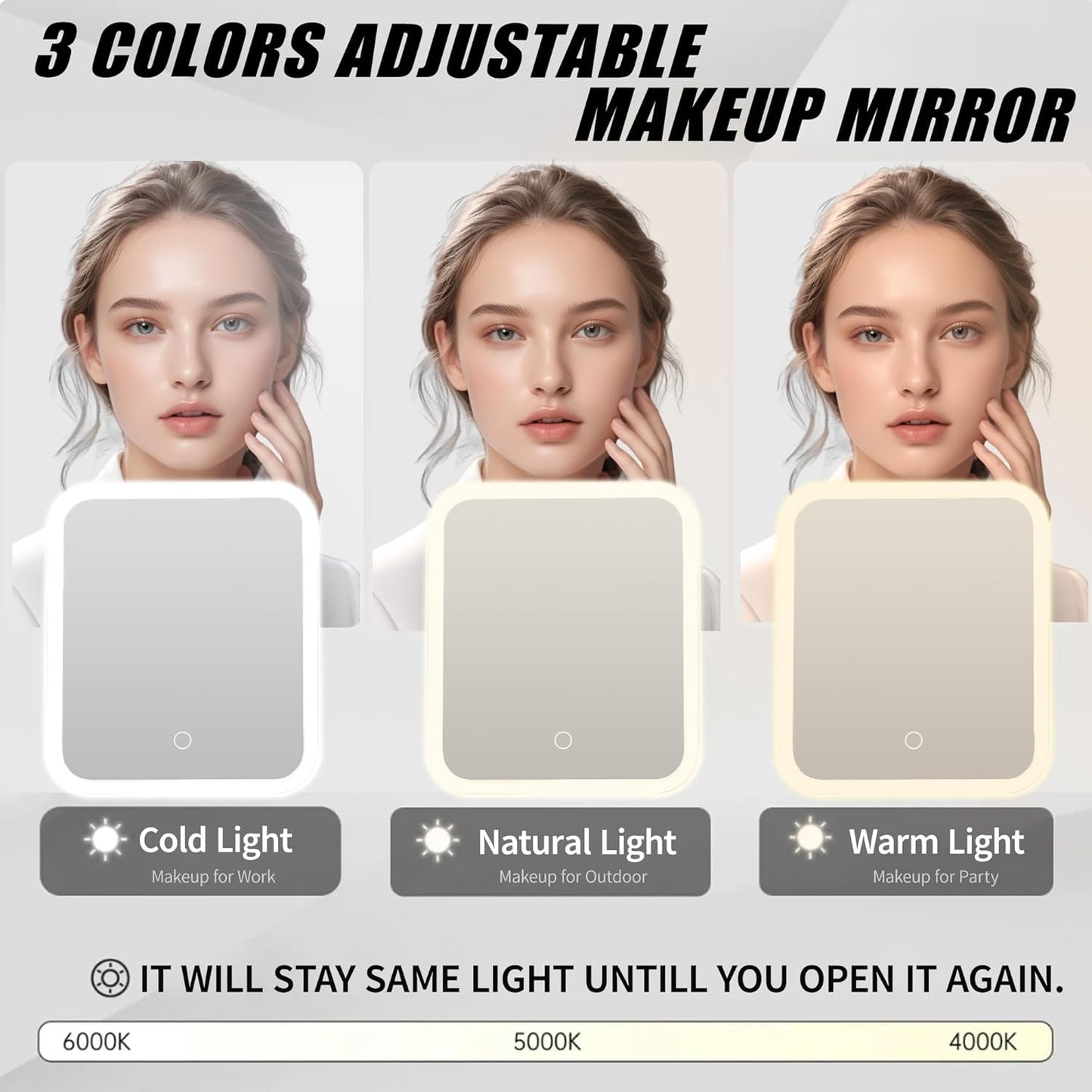 Travel Makeup Bag with LED Mirror – Waterproof Cosmetic Train Case with Adjustable Dividers, Portable Makeup Organizer and Toiletry Bag for Women, Pink Teens & Girls Gift