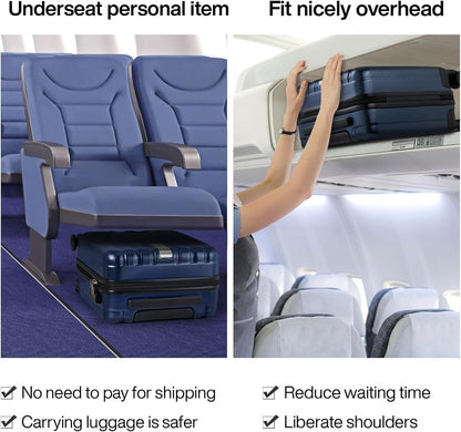 Hanke 16 inch Underseat Carry on Suitcases with Wheels,Lightweight Hard Shell Carry on Luggage with Wheels for Weekender, Small Suitcase,Travel Luggage Christmas Gifts for Birthday （Dark Blue）