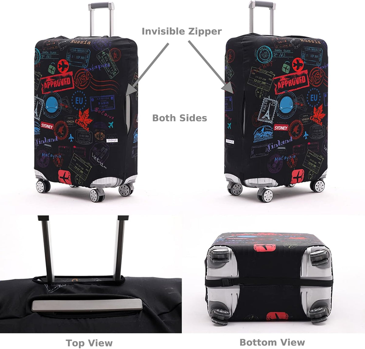 Travelkin Luggage Covers With Tag For Suitcases Tsa Approved,Suitcase Covers Protector Fit 18-32 Inch Luggage S(18-21inch suitcase)