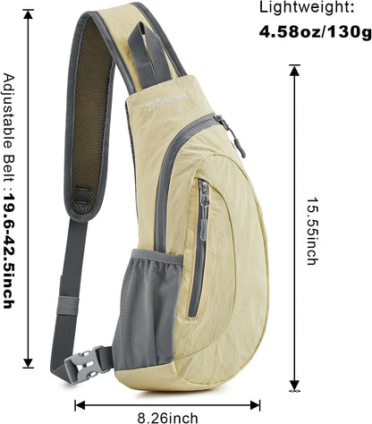 G4Free Sling Bag for Men Women, Small Crossbody Backpack Lightweight Chest Shoulder Bags for Travel, Outdoor and Sports (Yellow)