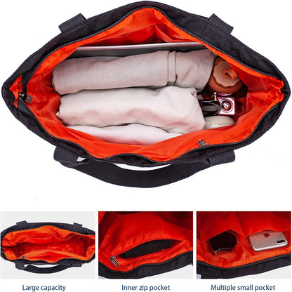 ETidy Large Capacity Foldable Tote Bag With Zipper Water-resistant SandproofWomen Beach Bag Handbag GymBag Travel ShoppingBag