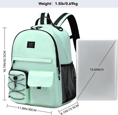 Lohol Casual Backpack for Teen Boys Girls, Stylish Daypack with Anti Theft Pocket for School, Work, or Travel (Light Green)