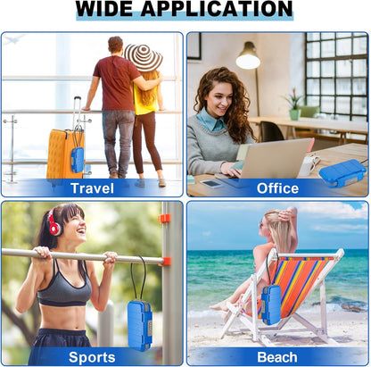 HUANLANG Portable Safe Lock Box with Combination Lock Mini Beach Travel Safe Waterproof Small Lockable Box with Removable Wire Rope Combination Safe Box for Dorm,Travel,Beach,Hotel,Car,Home,Office