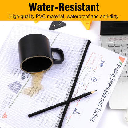 12pcs Large Mesh Zipper Pouch File Bags YOPCDJ Reusable Zippered Pouches for Organizing Classroom, Board Game Storage, Puzzle Bags Black