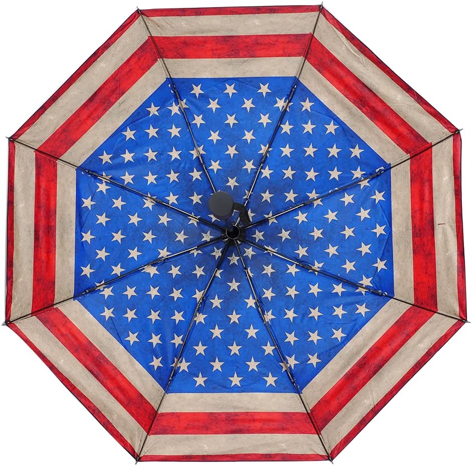 LLanxiry Compact Travel Umbrella, Mini Windproof Umbrellas for Rain & Sun, Small Lightweight Outdoor UV Umbrella, Portable Folding Umbrellas for Travel