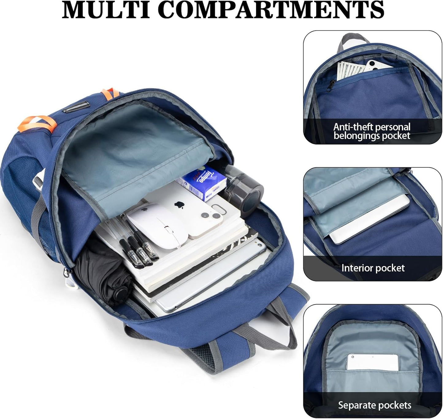 Hiking Backpack,Large 35L Travel Backpacks for Men Women,Water Resistant Ultra Lightweight Foldable Packable Camping Daypack for Outdoor Sports