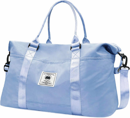 Travel Duffle Bag, Waterproof Sport Tote Gym Bag for Women Men, Overnight Weekender Carry On Bag with Wet Pocket