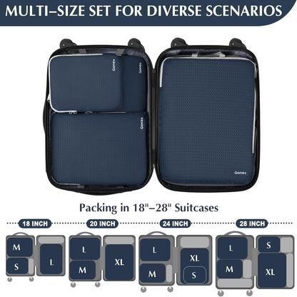 Gonex Compression Packing Cubes, 3pcs/4pcs Expandable Storage Travel Luggage Bags Organizers