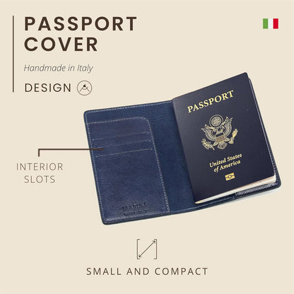 Maruse Italian Leather Passport Cover for Men and Women, Handmade in Italy