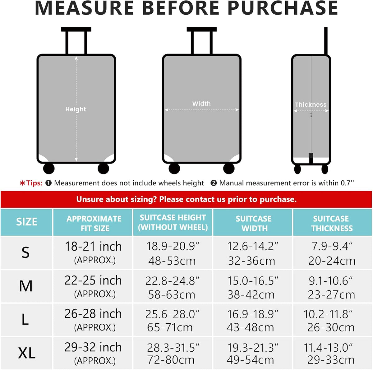 Travelkin Luggage Covers For Suitcase Tsa Approved,Suitcase Cover Protector Fit 18-32 Inch Luggage (Blue Floral, L)