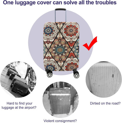 7-Mi Travel Trolley Case Cover Protector Suitcase Cover 19"-20" Trolley case Luggage Storage Covers for Men Women, Retro