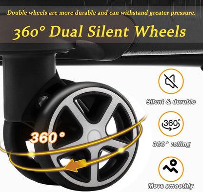 Merax 24 Inch Expandable Checked Luggage, Hardshell ABS Medium Suitcase with Spinner Wheels, TSA Lock, Lightweight Travel Suitcase for Long Trips and Vacations