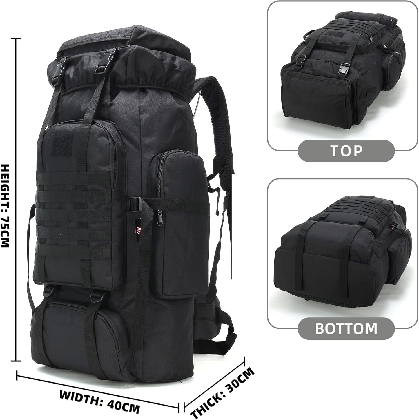 King'sGuard 70L Camping Hiking Backpack Tactical Backpack Military Molle Rucksack Backpack for Outdoor