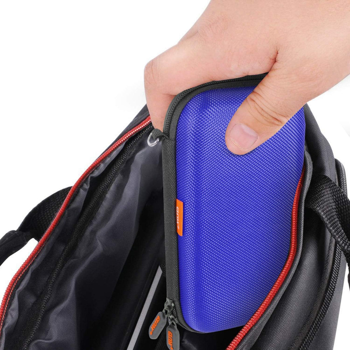 Blue Shockproof Charger Carrying Case - GLCON Small Hard Travel EVA Case for WD Seagate Toshiba Hard Drive, Power Bank, Electronic Accessories, Cord, Cable - High Protection Portable Storage Bag