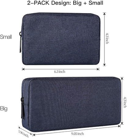 2-Pack Portable Storage Pouch Bag, Universal Electronics Accessories Case Cable - Image 2