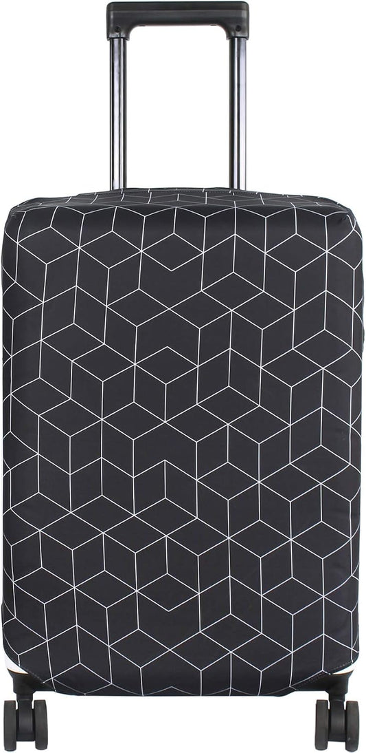 HYPER VENTURE Washable Luggage Cover - Fashion Suitcase Protector Fits 18-22 Inch Luggage (Black Maze, S)