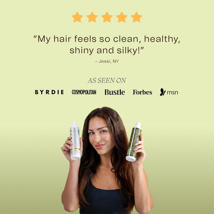 Non Toxic Vegan Shampoo with Organic Ingredients, Apple Cider Vinegar & Tea Tree Oil - Sulfate Free, Color Safe, Paraben Free, Gluten Free, Cruelty Free, pH Balanced (2-Pack)