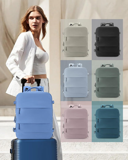 coowoz Large Travel Backpack Carry On for Women Man Waterproof Gym Backpacks with Laptop Compartment Mochila de Viaje Teacher Personal Item Backpack Rucksack Airplane Accessories Must Haves Sky Blue