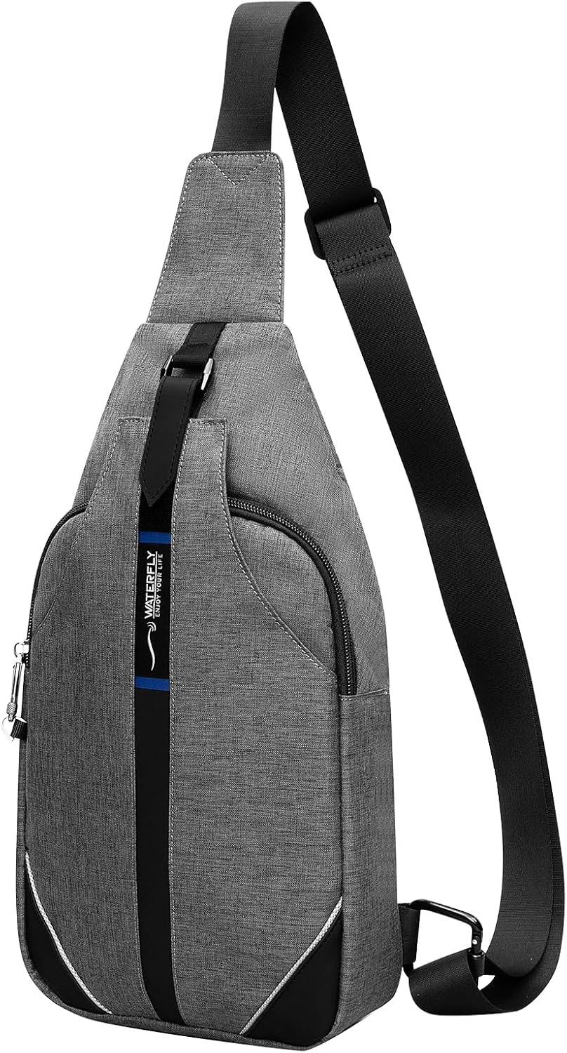 WATERFLY Small Crossbody Sling Backpack Anti Theft Backpack for Traveling Chest Shoulder Bag