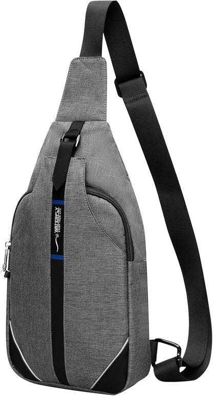WATERFLY Small Crossbody Sling Backpack Anti Theft Backpack for Traveling Chest Shoulder Bag