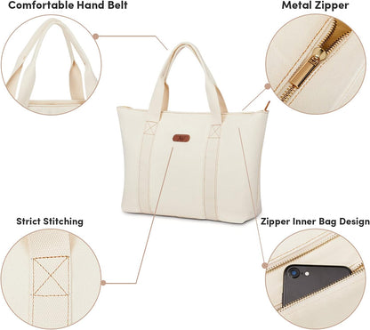 AW BRIDAL Monogram Canvas Tote Bag for Chrismas, Bridal Shower, Retirement, Birthday Gifts for Women Mom Wife Sister Friends