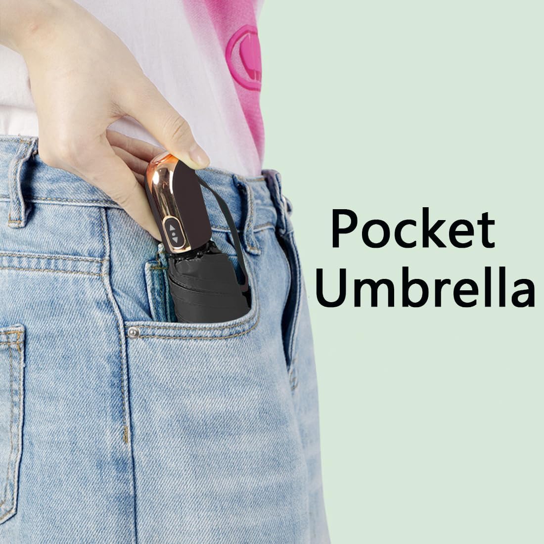 Goothdurs Mini Travel Compact Automatic Umbrella Small Lightweight Folding Rain Windproof Auto Open/Close Purse Umbrellas for Women Men