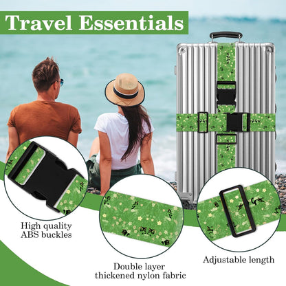 Luggage Straps for Suitcases TSA Approved, Luggage Identifiers for Suitcase, Adjustable Suitcase Strap for Baggage Security with Cute Patten, Travel Necessary Accessories (Tussock)