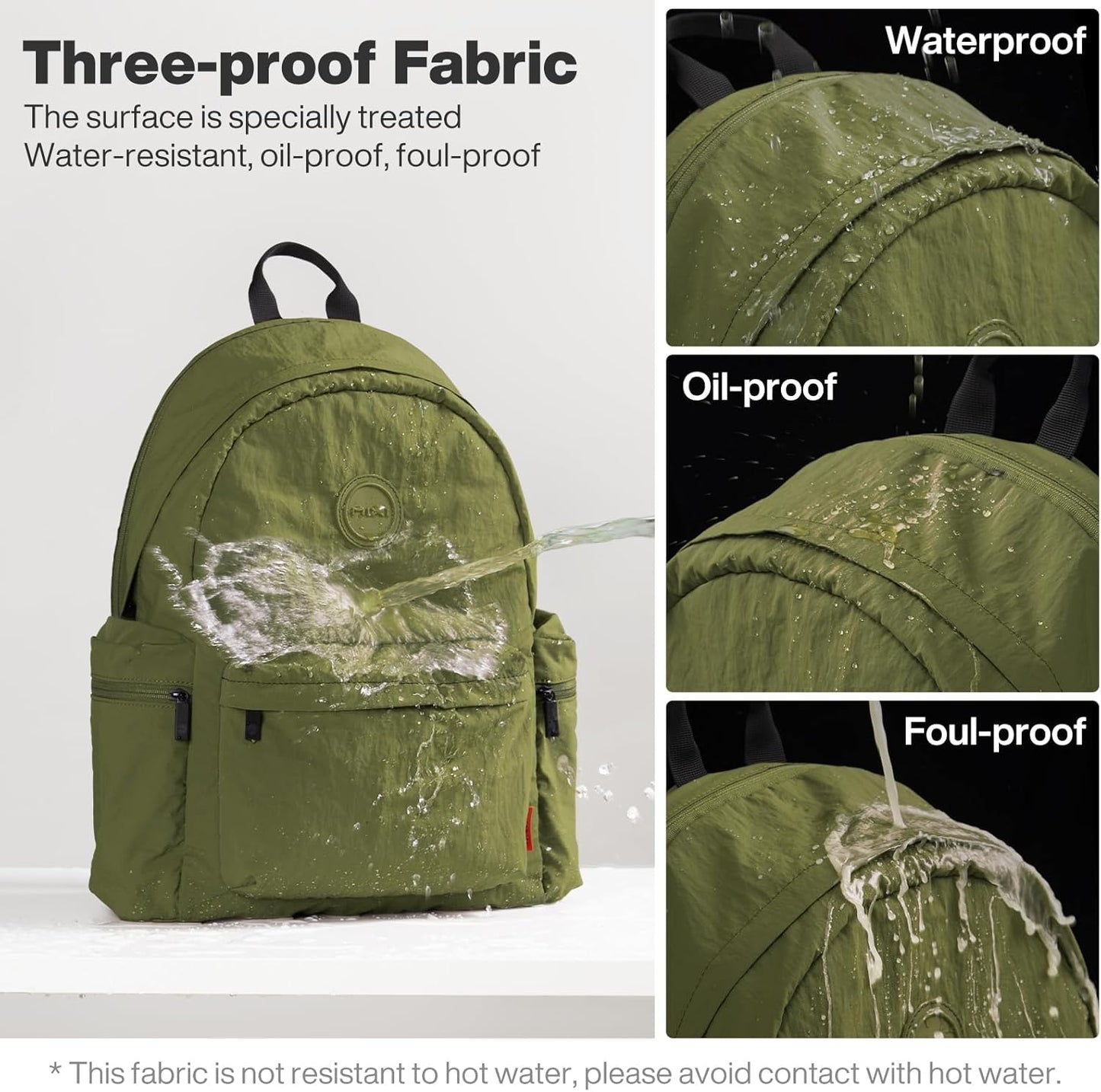 mixi Outdoor Lightweight Backpack Casual Carry On Laptop Backpack Travel Bookbag for Women Men, Water Resistant Durable Hiking Bag for Camping Weekender Sports College Work, 17 Inch, Jungle Green