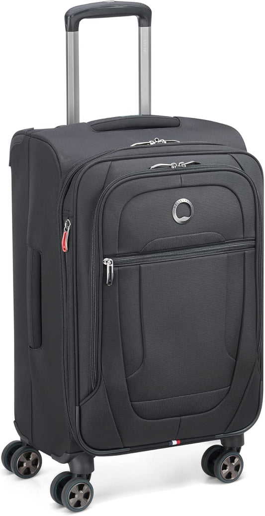 DELSEY PARIS Helium DLX Softside Expandable Luggage with Spinner Wheels, Black, Carry on 20 Inch