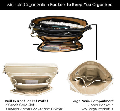 ili New York Genuine Leather Crossbody Bags for Women - Premium RFID Blocking Shoulder Bag Organizer with Adjustable Strap